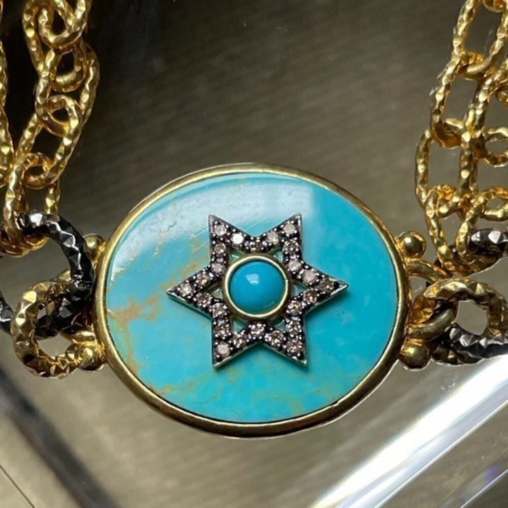 RARITIES Carol Brodie Kingman  TURQUOISE Star Bracelet new - Picture 7 of 14
